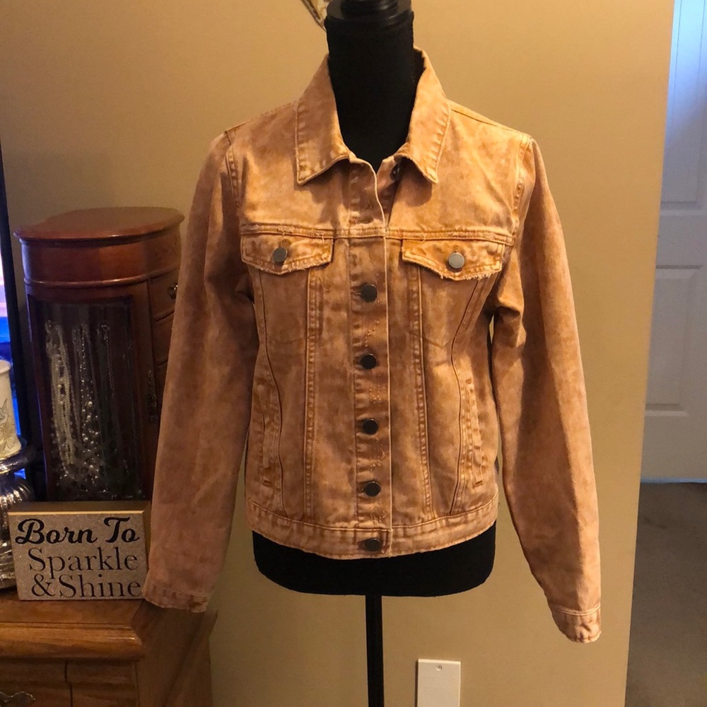 C’est Toi Tan Distressed Jean Jacket